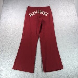 Vintage Abercrombie & Fitch Sweatpants Womens Medium Red Y2k Spell Out Flare New